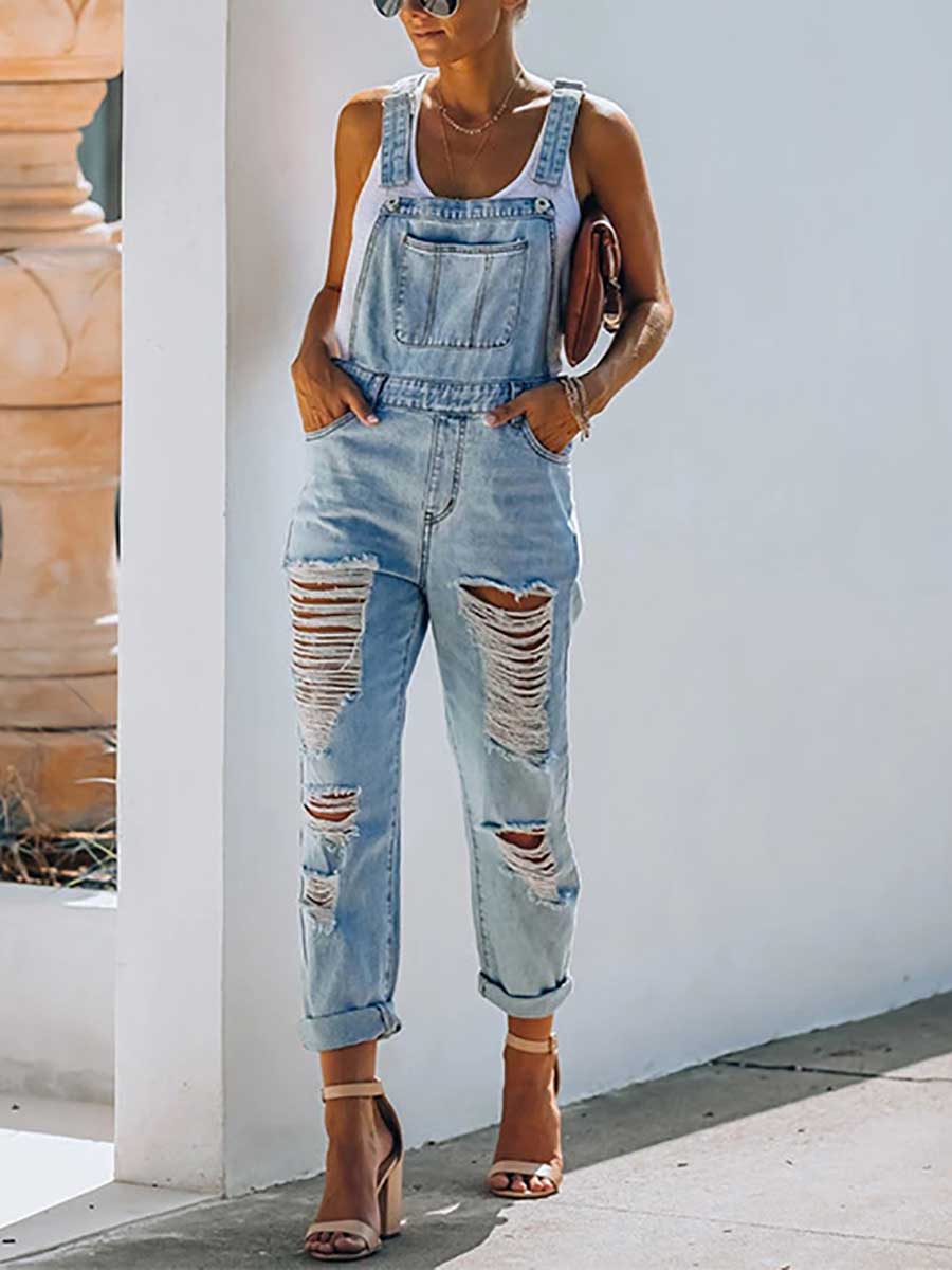 Veleaee Temperament Commuter Cotton Plain Mid Rise Blue Jeans