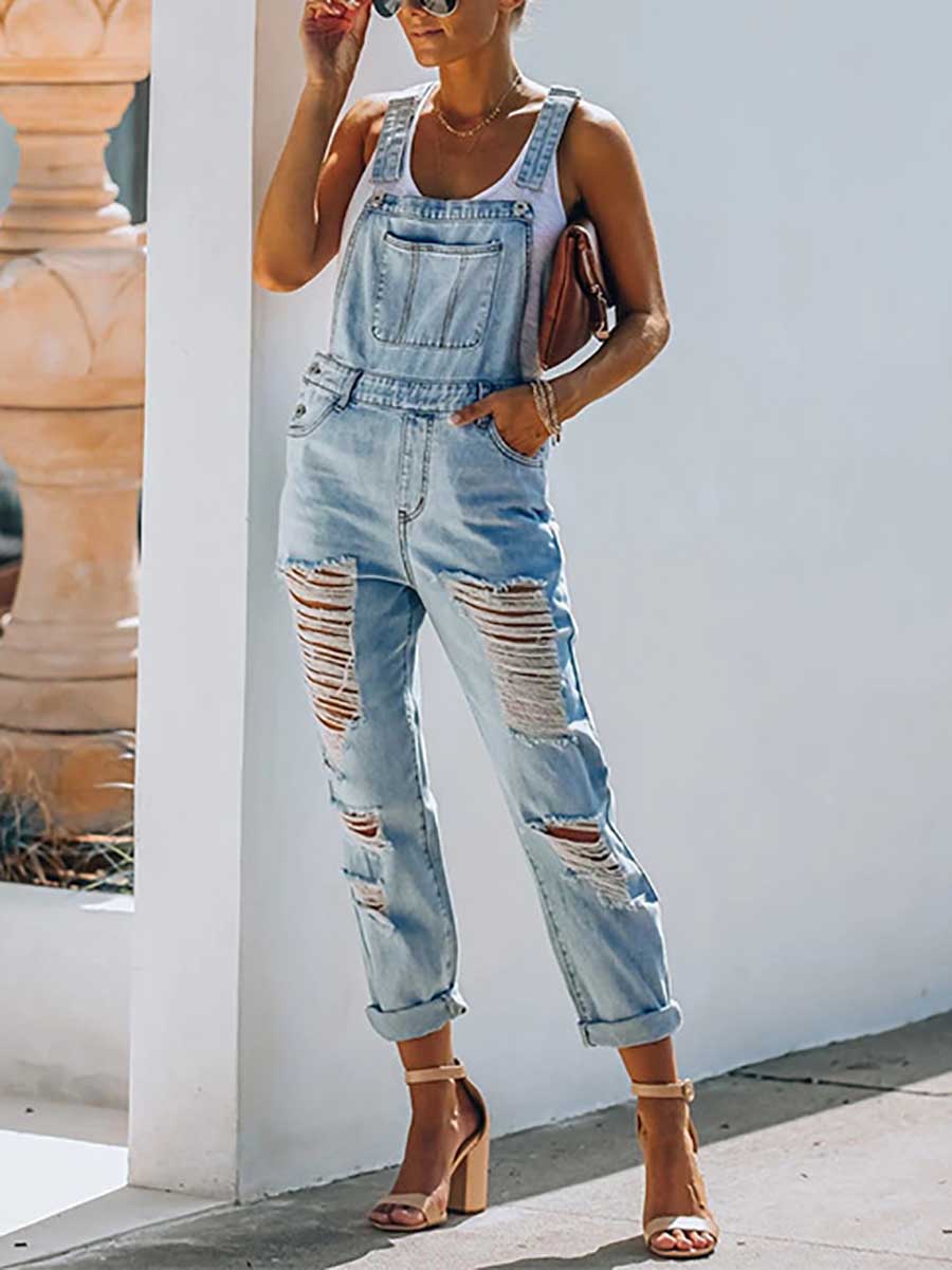 Veleaee Temperament Commuter Cotton Plain Mid Rise Blue Jeans