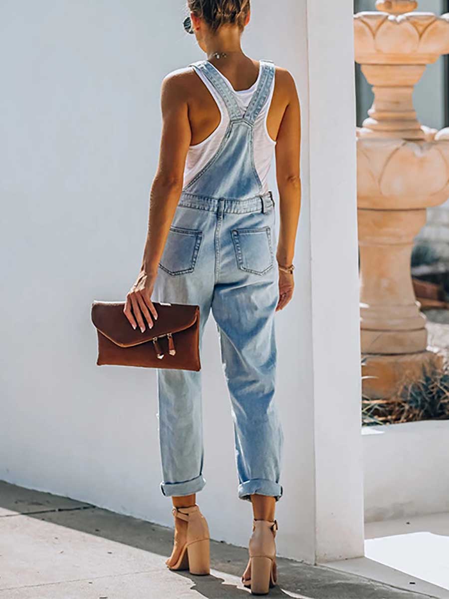 Veleaee Temperament Commuter Cotton Plain Mid Rise Blue Jeans