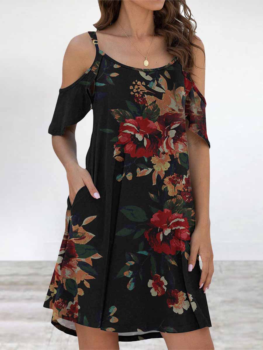 Veleaee Elegant Print Flounce O Neck Dresses(11 Colors)