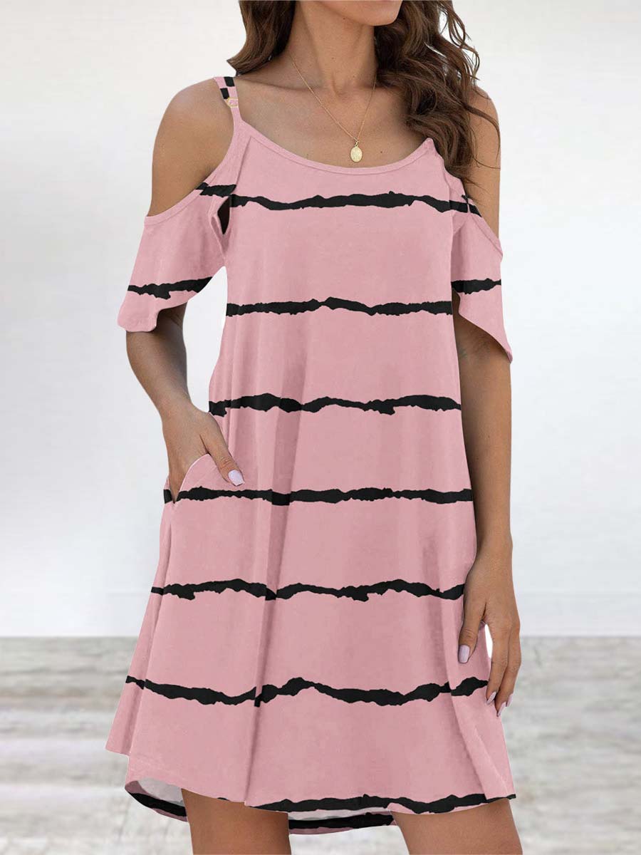 Veleaee Elegant Print Flounce O Neck Dresses(11 Colors)