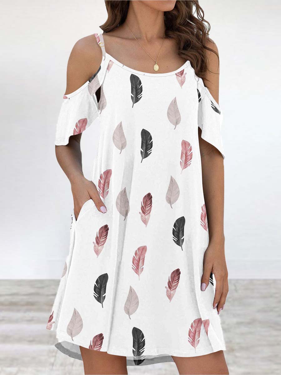 Veleaee Elegant Print Flounce O Neck Dresses(11 Colors)