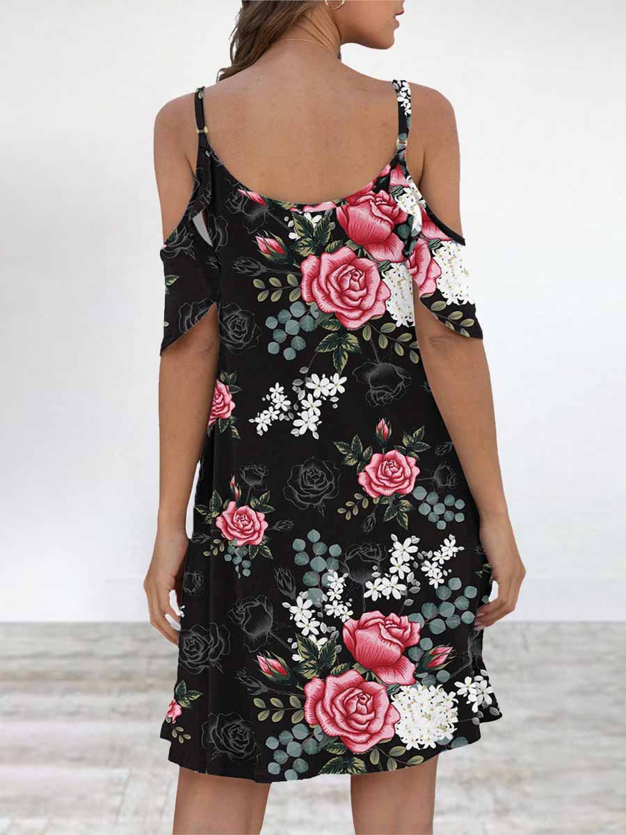 Veleaee Elegant Print Flounce O Neck Dresses(11 Colors)