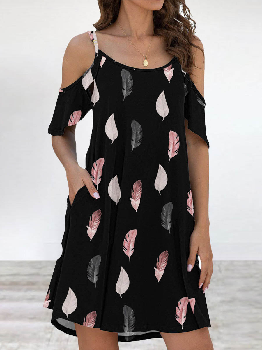 Veleaee Elegant Print Flounce O Neck Dresses(11 Colors)