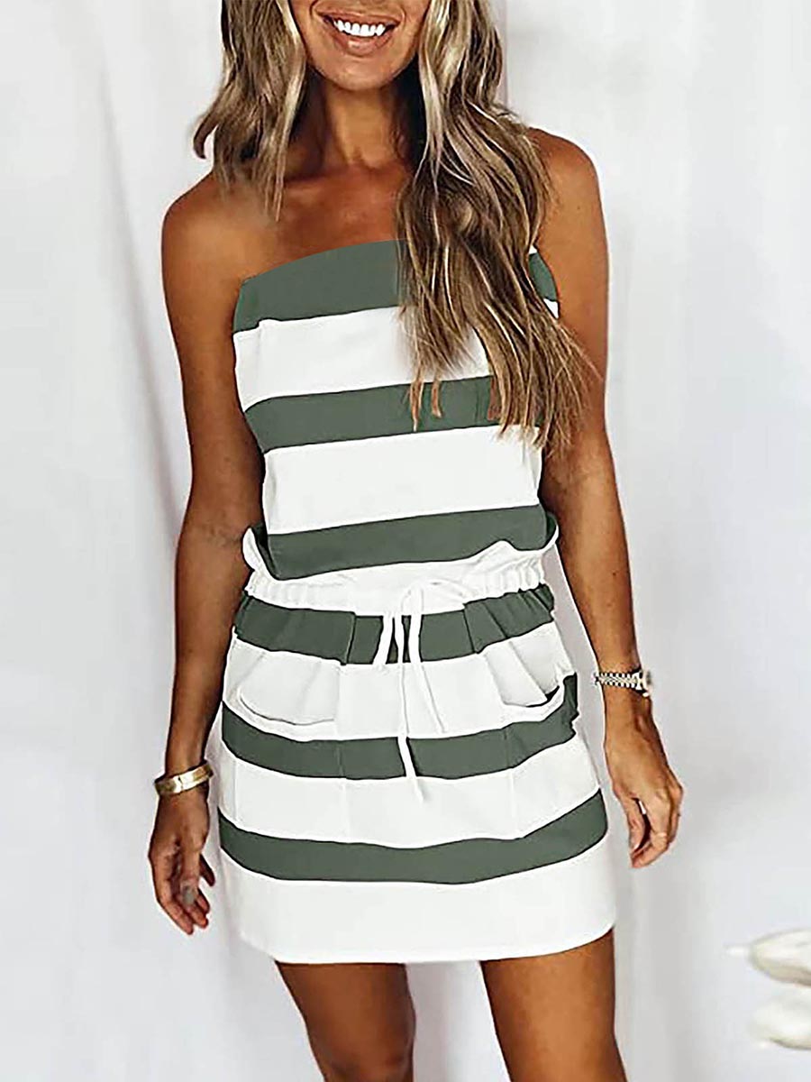 Veleaee Sheath Striped Dress