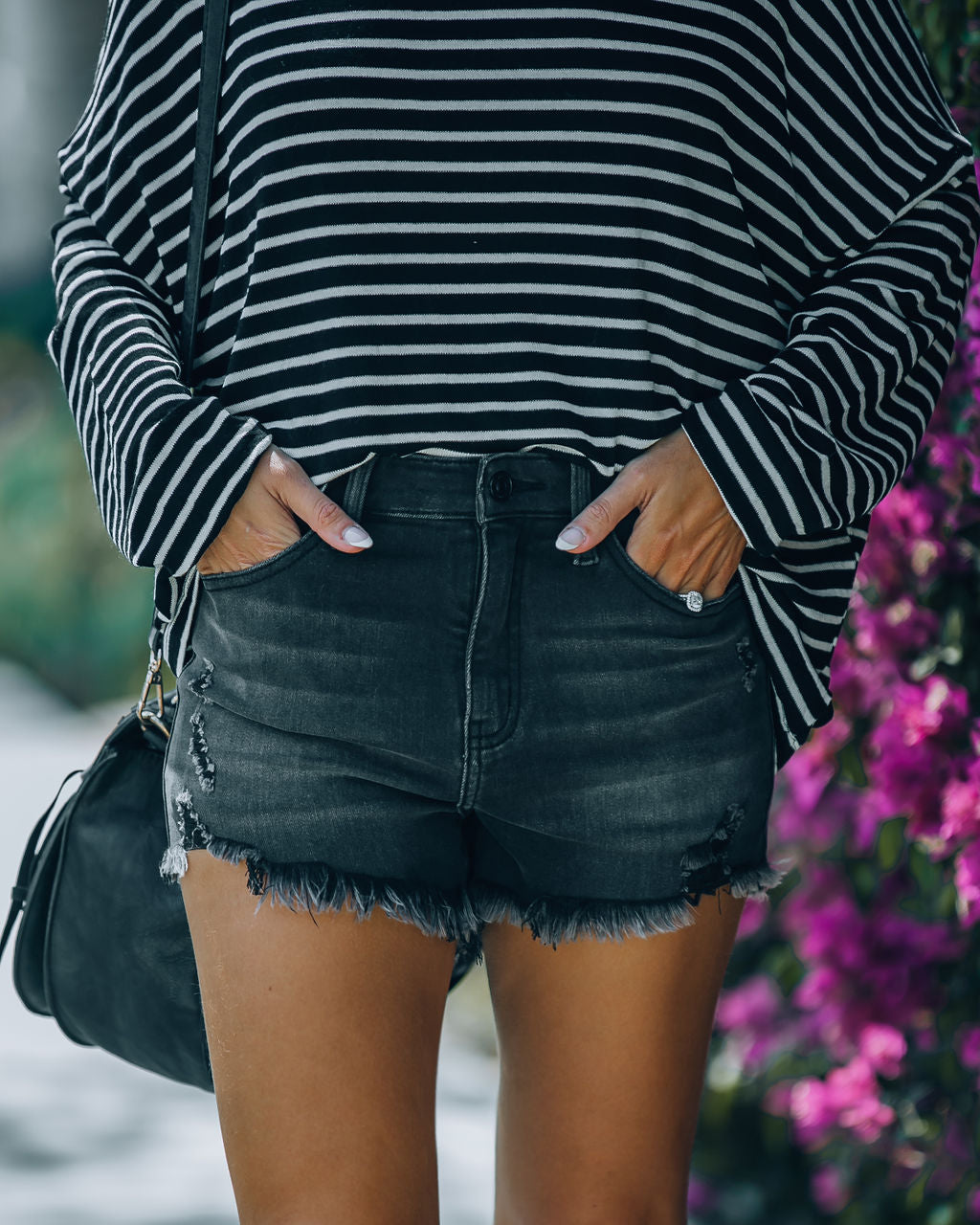 Veleaee Eternity High Rise Distressed Shorts