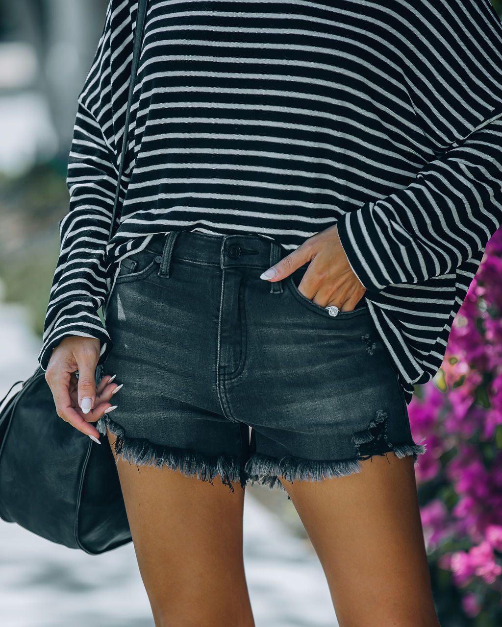 Veleaee Eternity High Rise Distressed Shorts