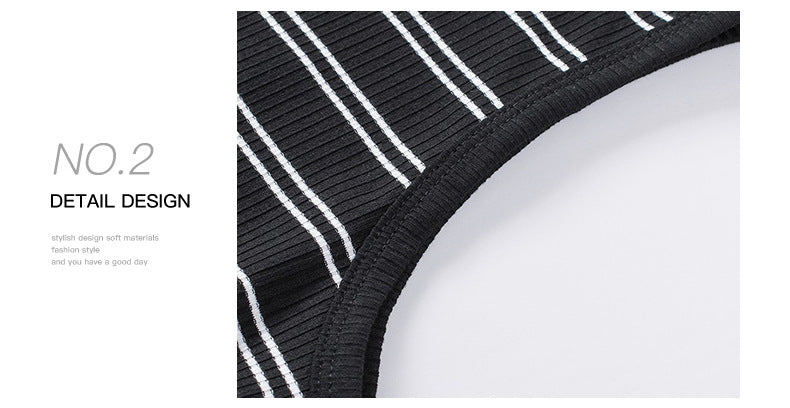 Veleaee Striped Round Neck Dress(8 Colors)