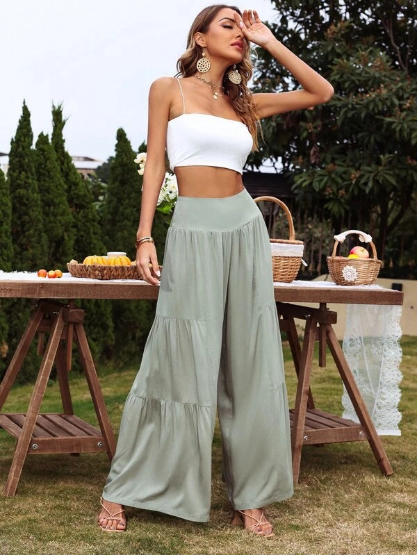 Veleaee Casual High-Waisted Loose Pants(8 colors）