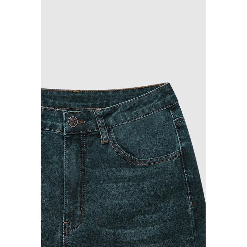 Veleaee Temperament Commuter Straight Leg Jeans