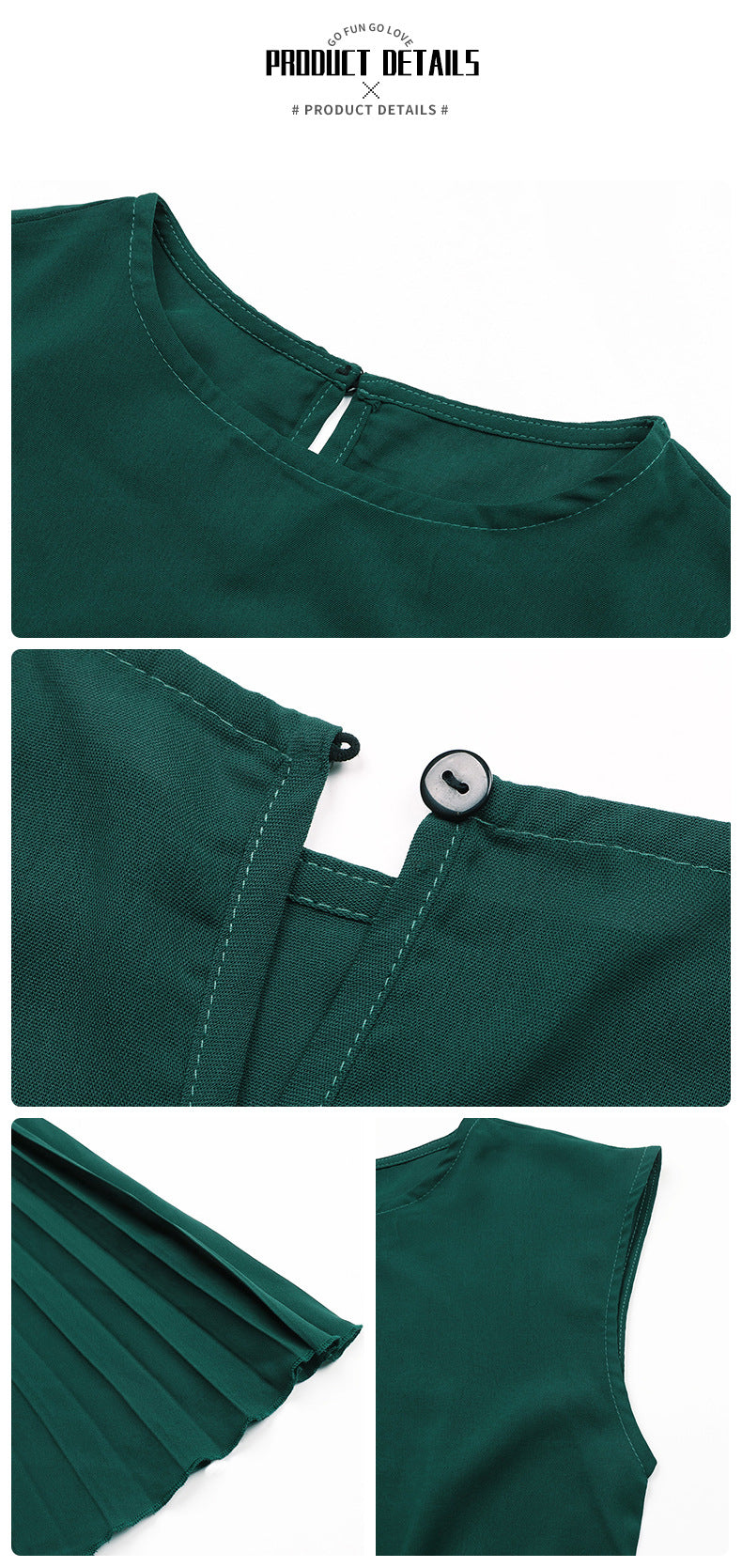 Veleaee Solid Color Lace-Up Pleated Dress