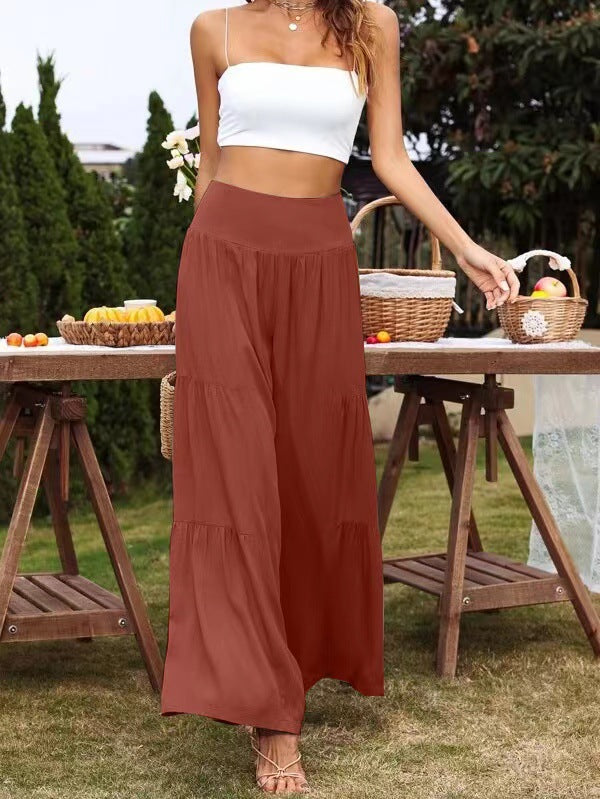 Veleaee Casual High-Waisted Loose Pants(8 colors）