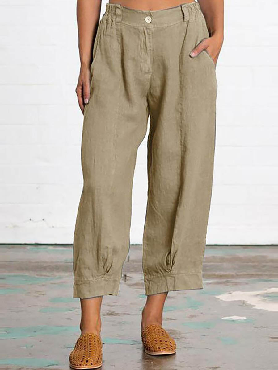 Veleaee Mid Waist Straight Leg Pants