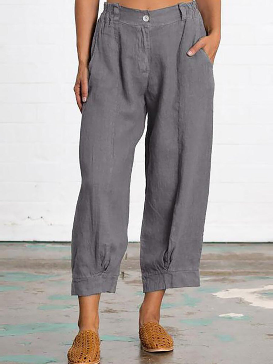 Veleaee Mid Waist Straight Leg Pants