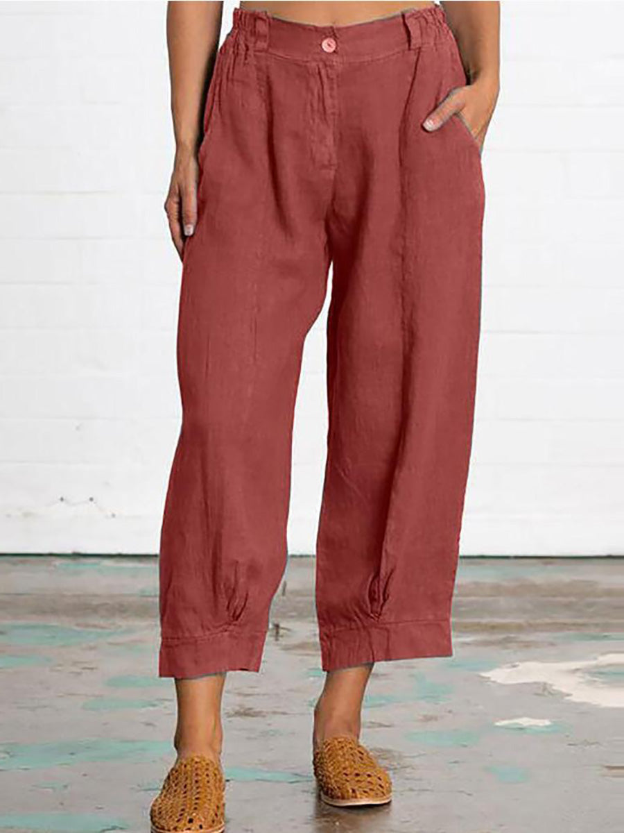 Veleaee Mid Waist Straight Leg Pants