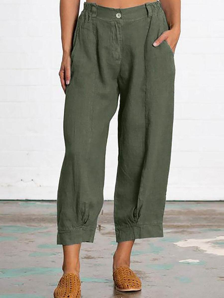 Veleaee Mid Waist Straight Leg Pants
