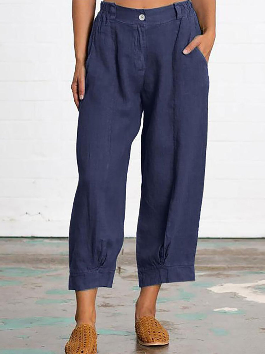 Veleaee Mid Waist Straight Leg Pants