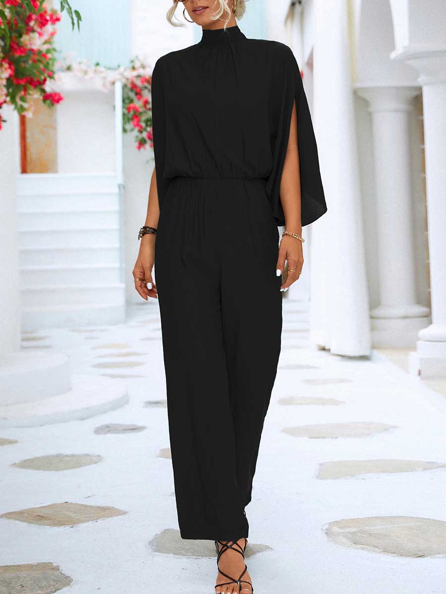 Veleaee Spring/Summer Standing Collar Jumpsuit
