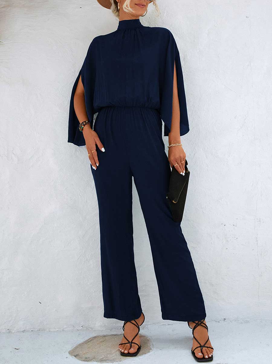 Veleaee Spring/Summer Standing Collar Jumpsuit