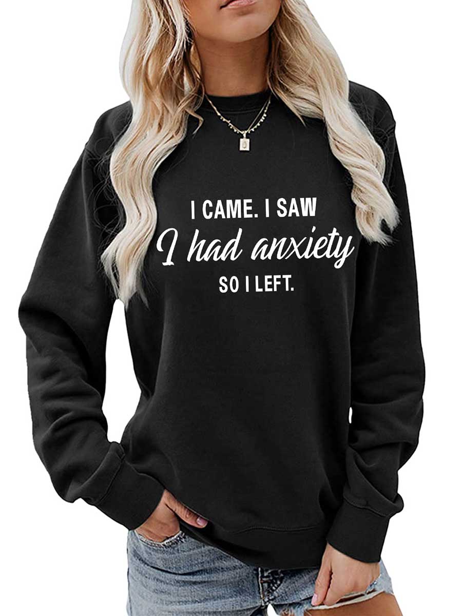 Veleaee Alphabet Women's Autumn and Winter Long Sleeve Sweatshirt