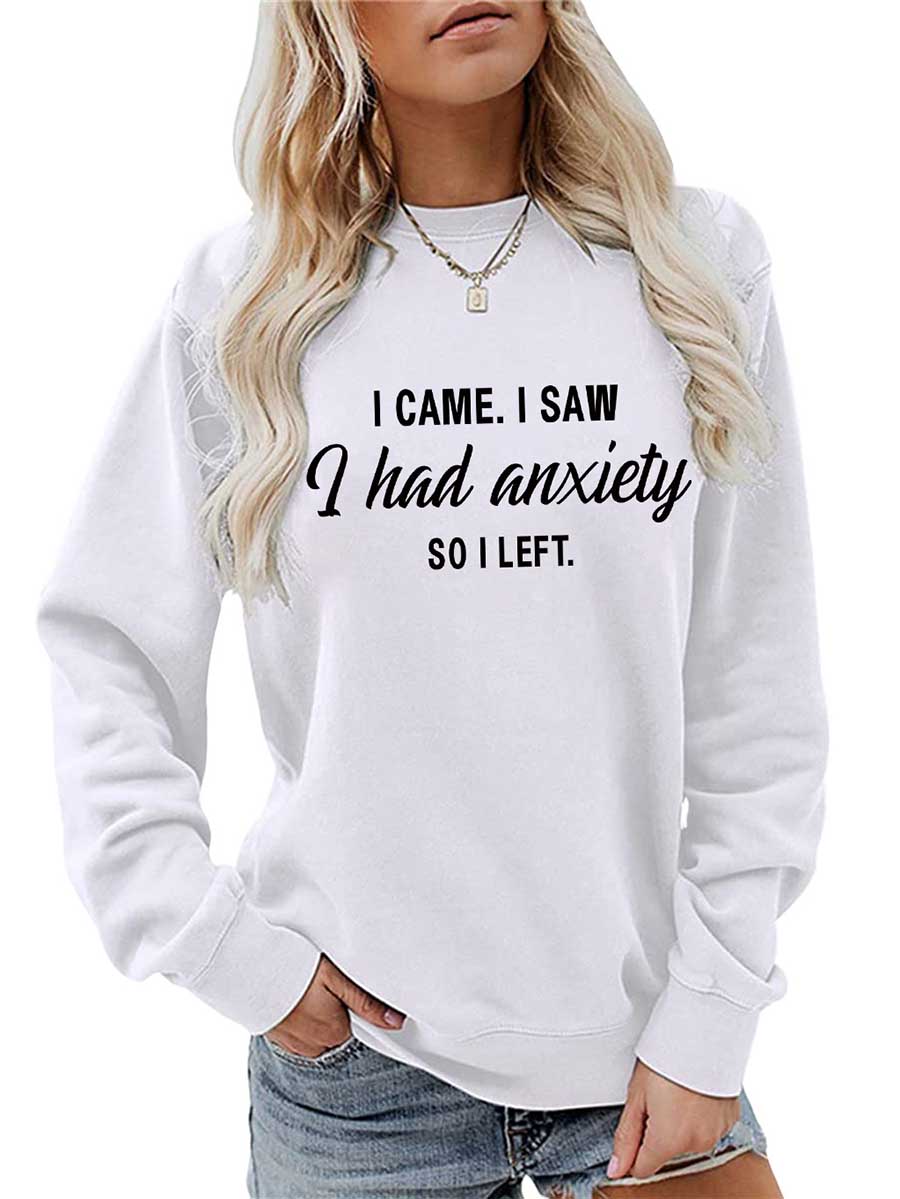 Veleaee Alphabet Women's Autumn and Winter Long Sleeve Sweatshirt