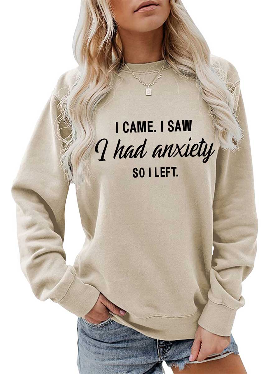 Veleaee Alphabet Women's Autumn and Winter Long Sleeve Sweatshirt