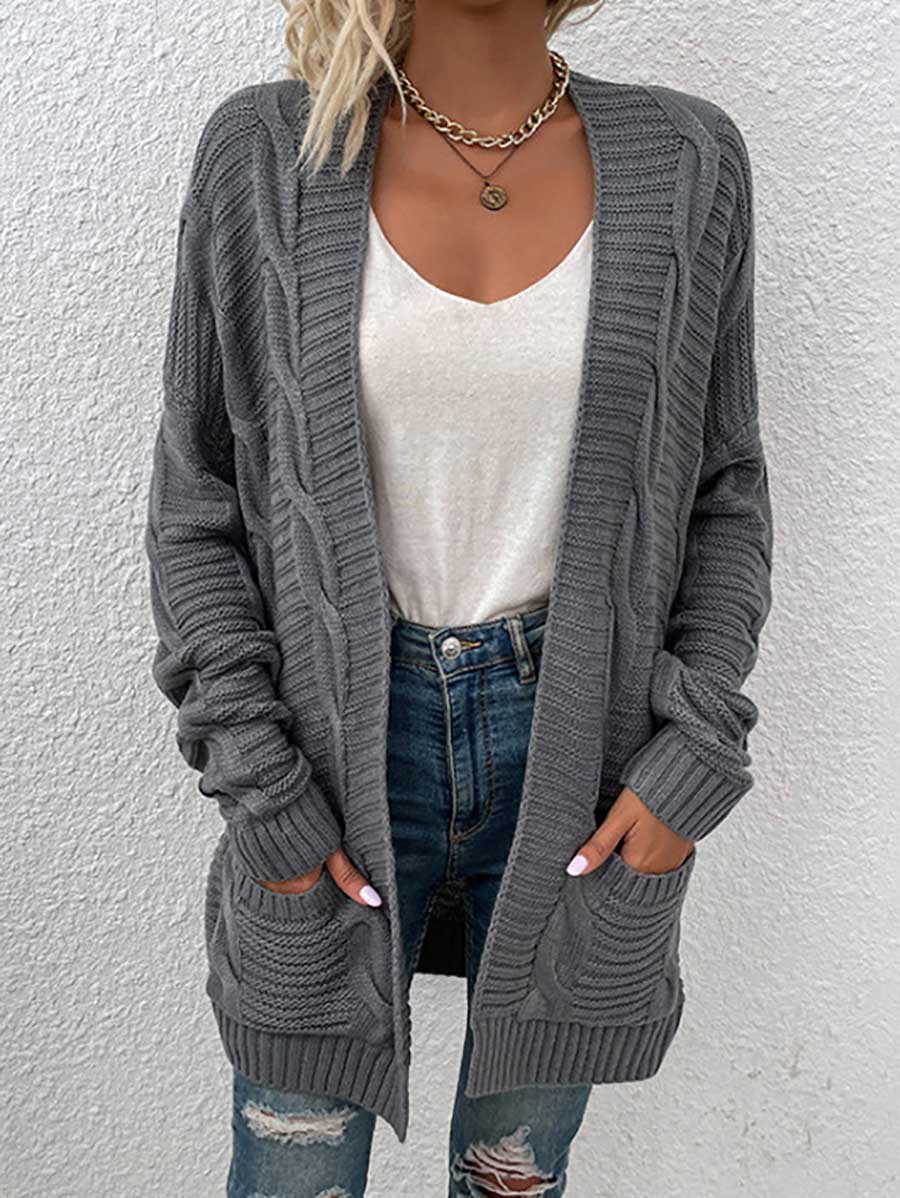 Veleaee Long Knit Twist Cardigan Sweater