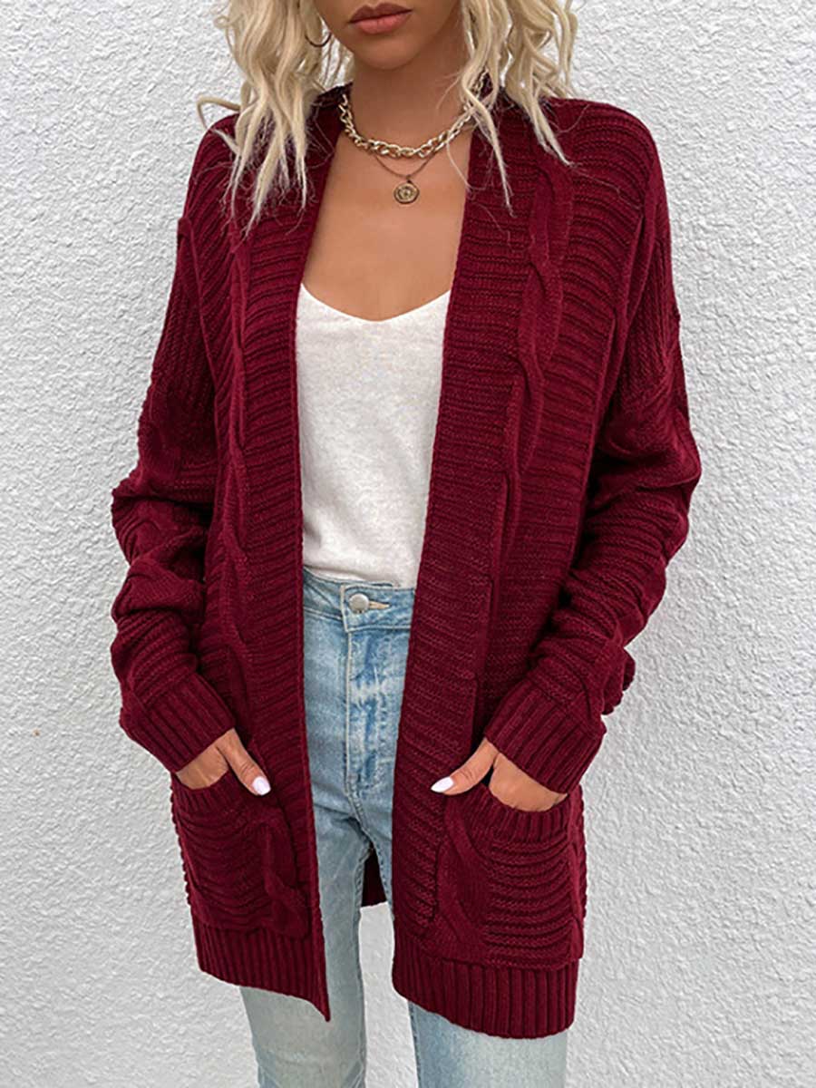 Veleaee Long Knit Twist Cardigan Sweater