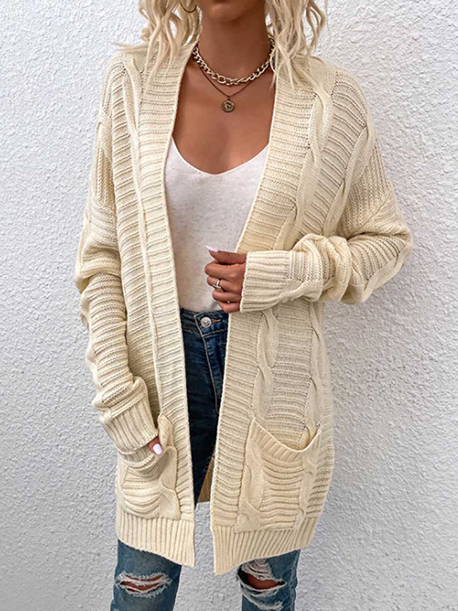 Veleaee Long Knit Twist Cardigan Sweater