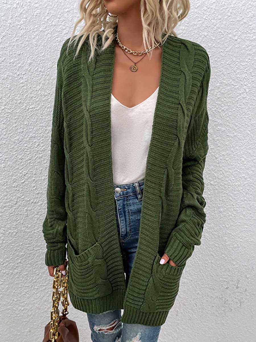 Veleaee Long Knit Twist Cardigan Sweater