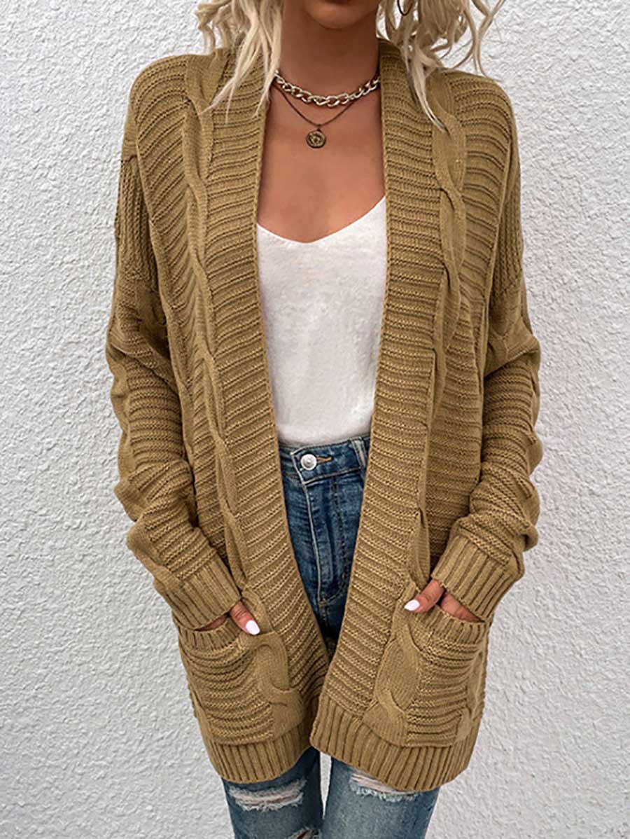 Veleaee Long Knit Twist Cardigan Sweater