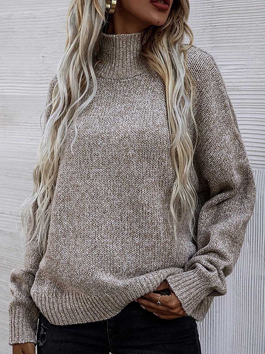 Veleaee Loose Round Neck Pullover Twist Sweater