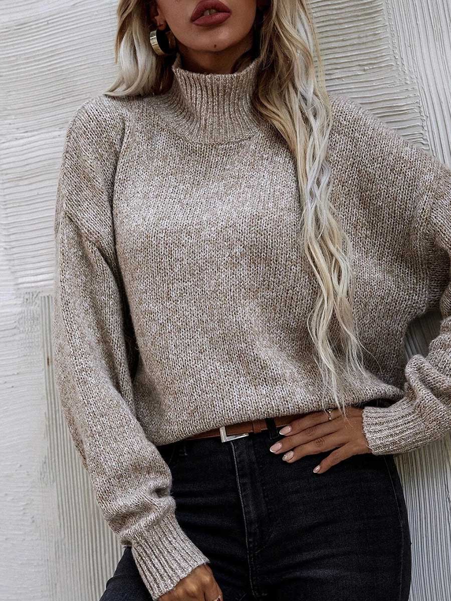 Veleaee Loose Round Neck Pullover Twist Sweater
