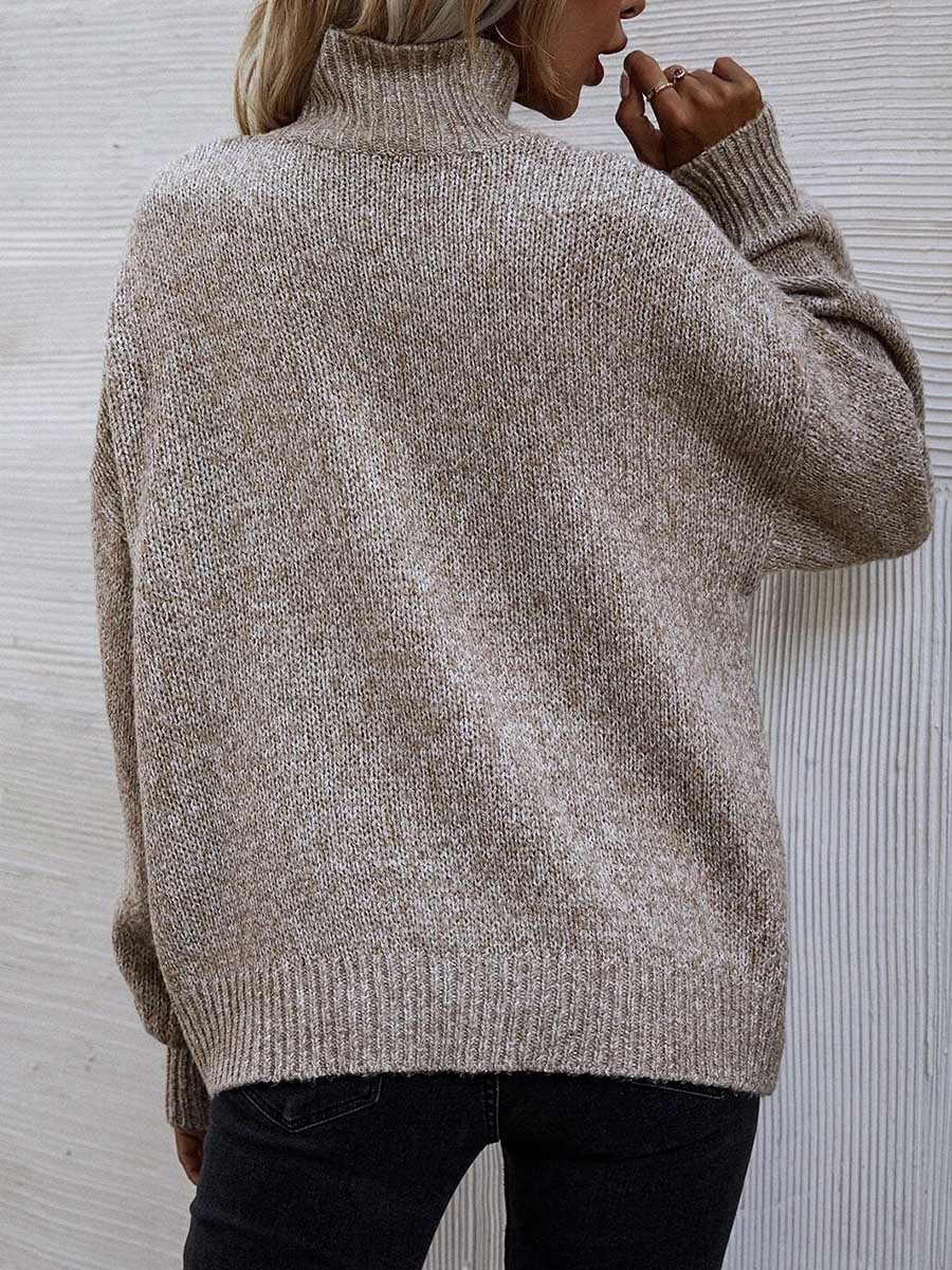 Veleaee Loose Round Neck Pullover Twist Sweater