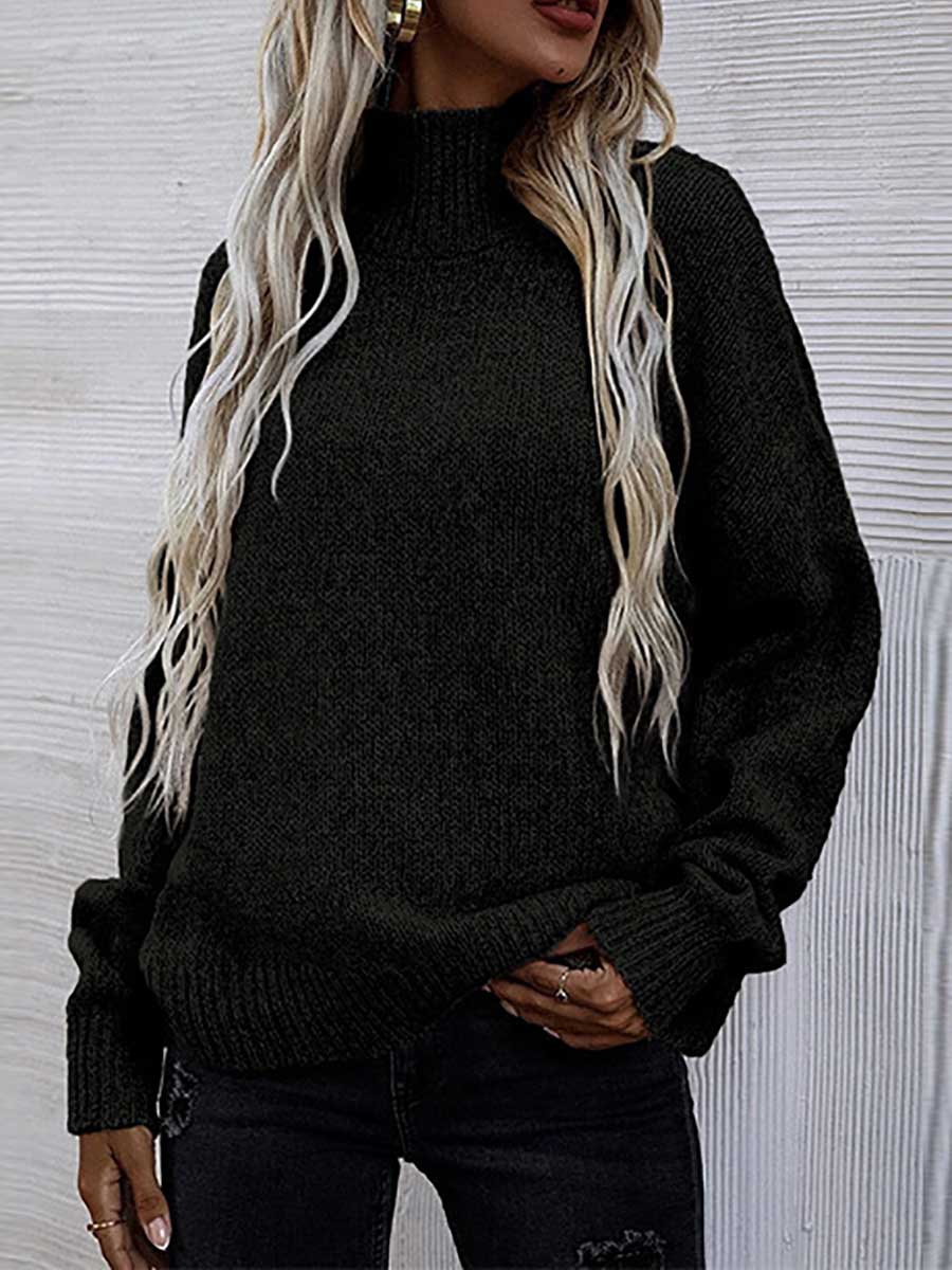 Veleaee Loose Round Neck Pullover Twist Sweater
