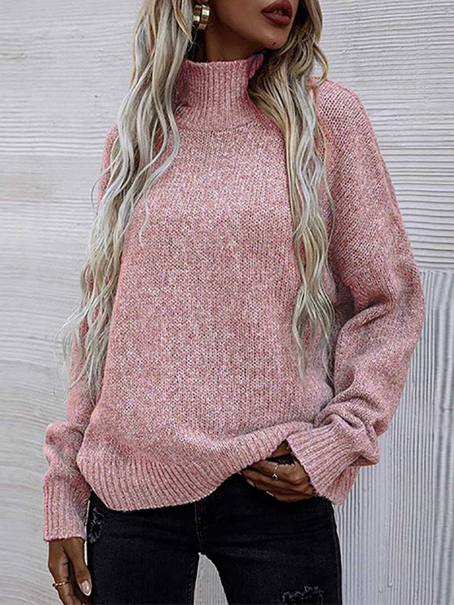 Veleaee Loose Round Neck Pullover Twist Sweater