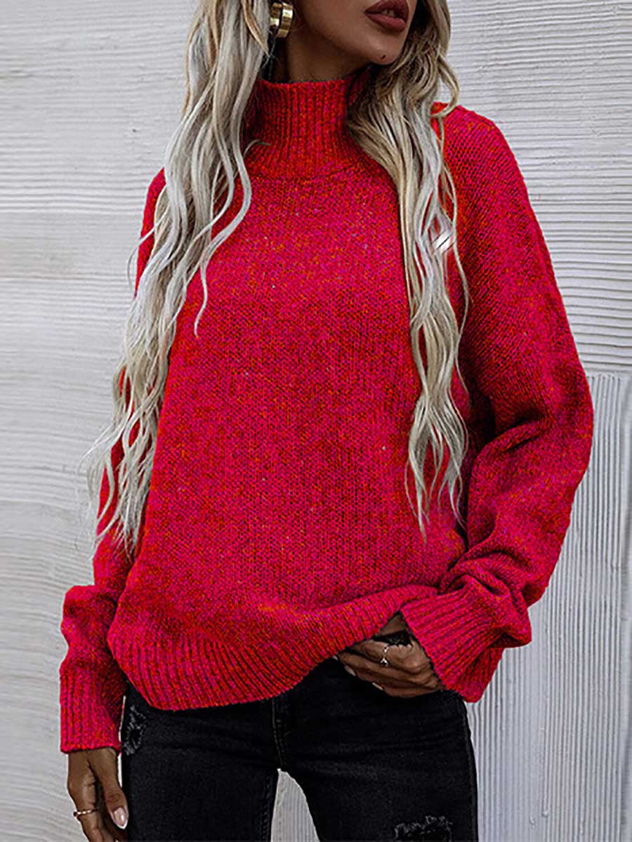 Veleaee Loose Round Neck Pullover Twist Sweater