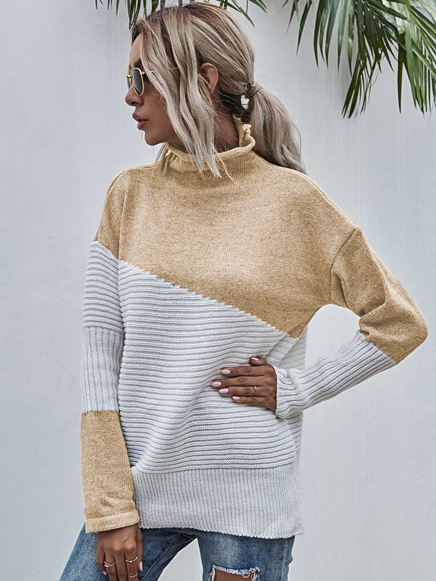 Veleaee Color Clash Pullover Sweater