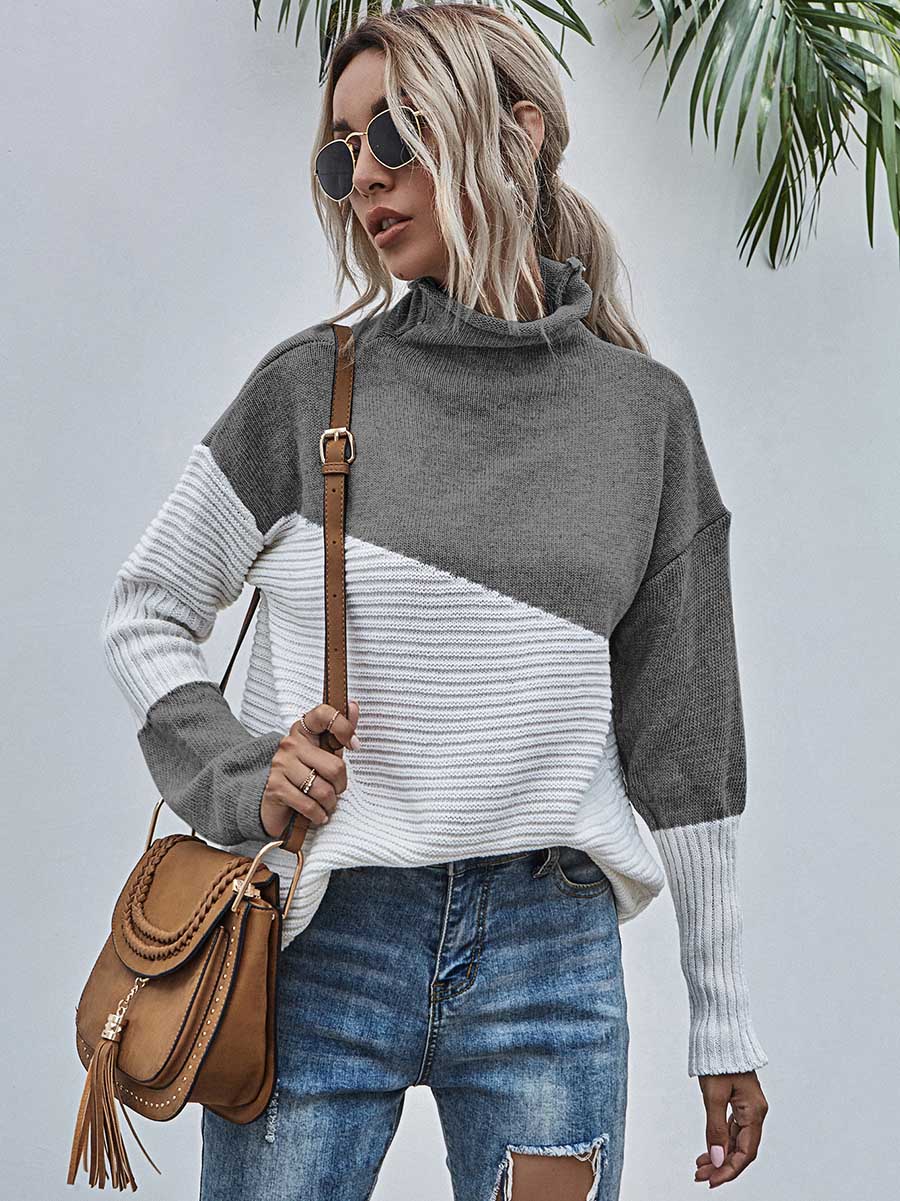 Veleaee Color Clash Pullover Sweater