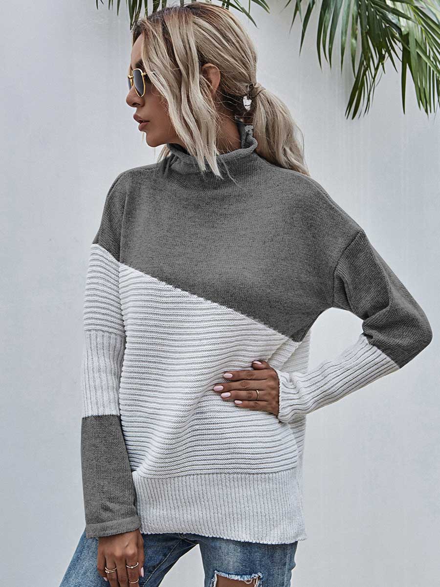 Veleaee Color Clash Pullover Sweater