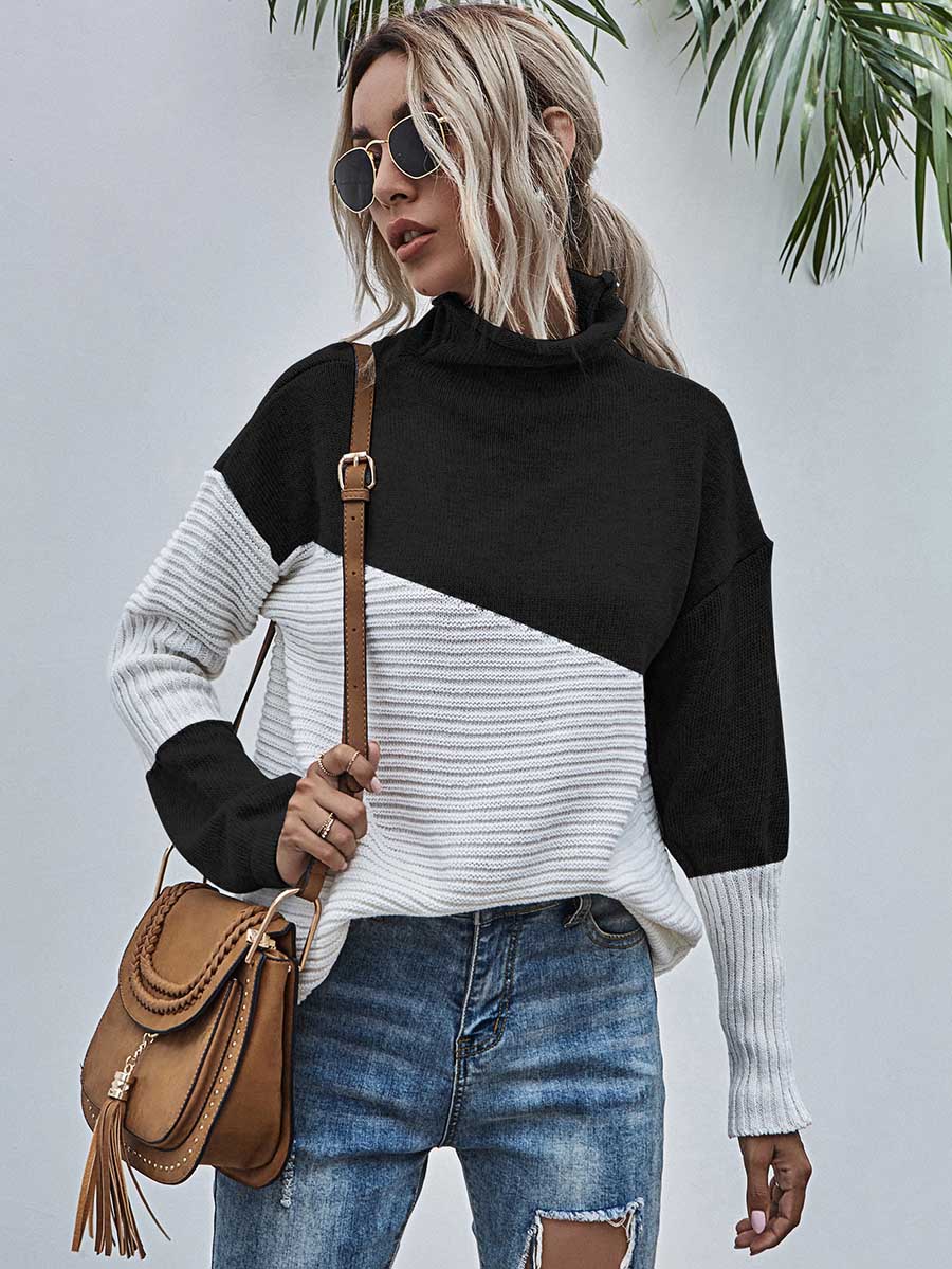 Veleaee Color Clash Pullover Sweater