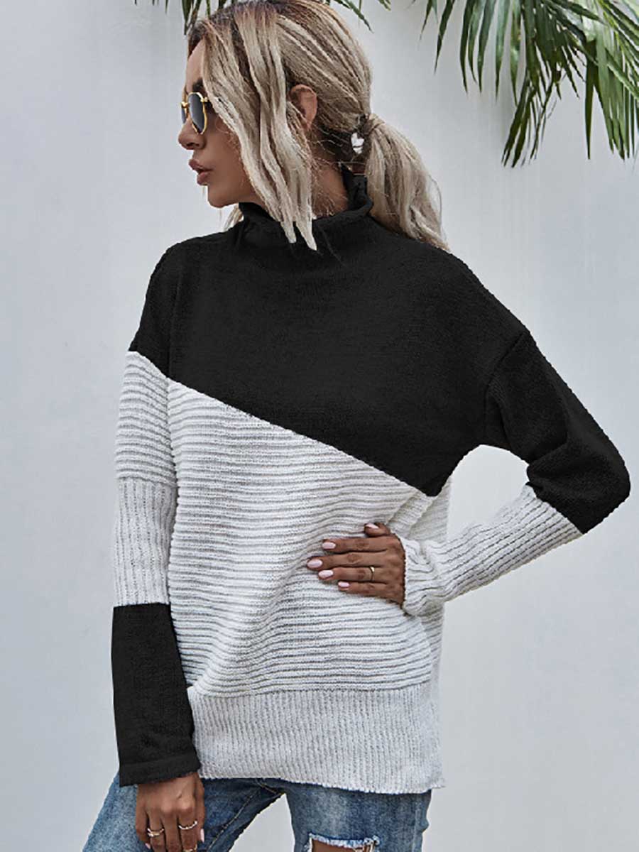 Veleaee Color Clash Pullover Sweater