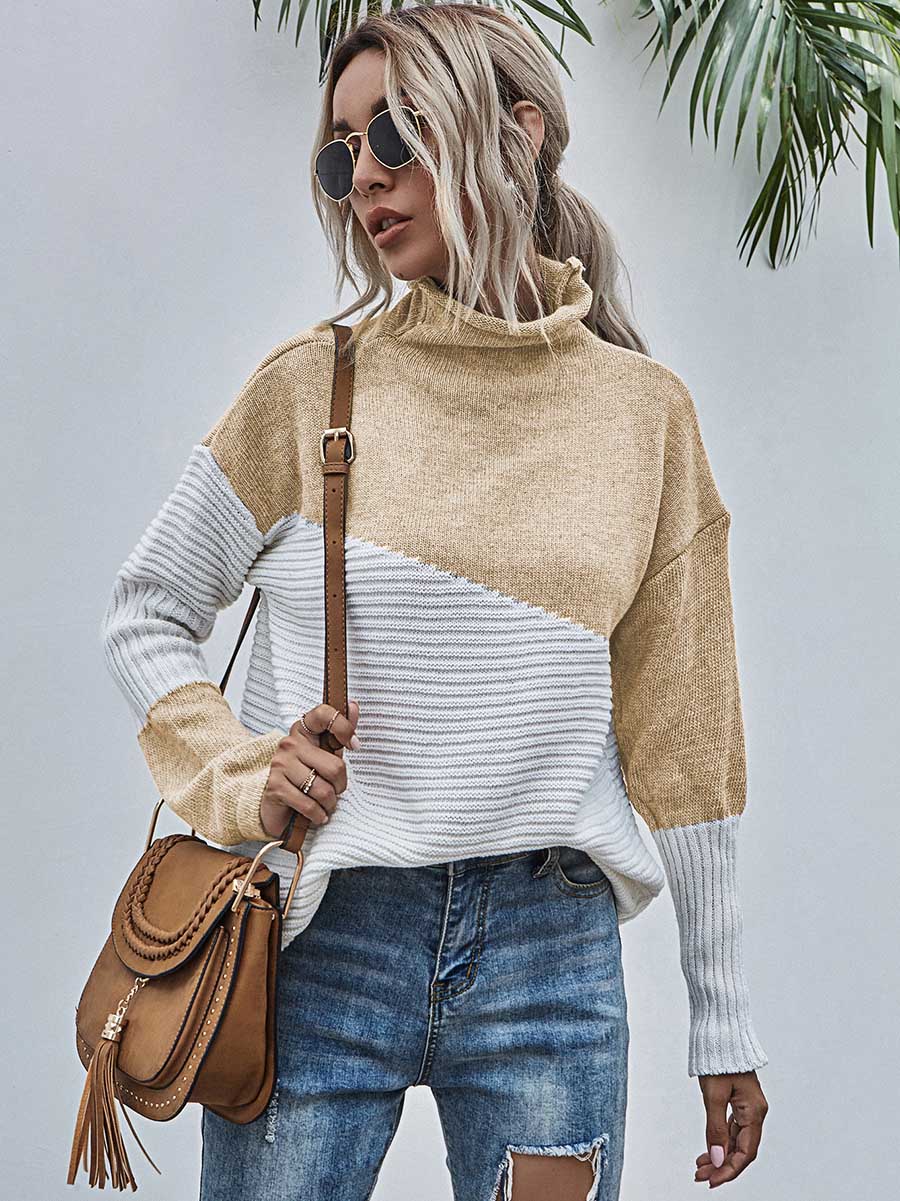 Veleaee Color Clash Pullover Sweater