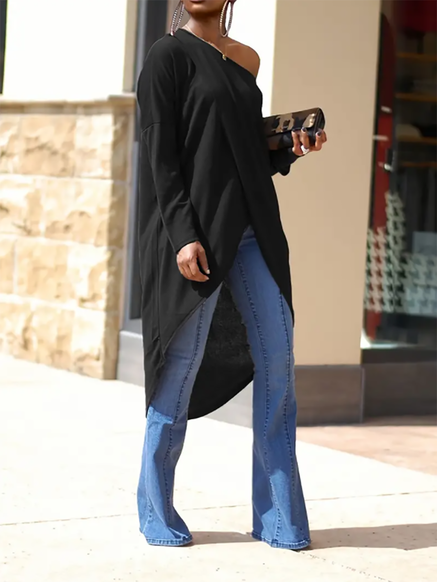 Veleaee Sexy Split Shoulderless Dress Top