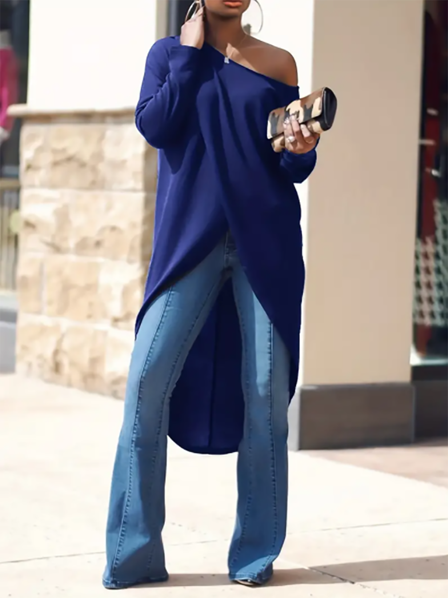 Veleaee Sexy Split Shoulderless Dress Top