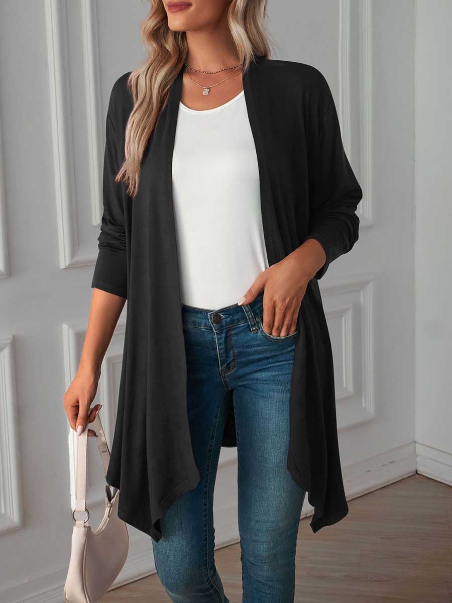 Veleaee Long Sleeve Cardigan Jacket Long Top