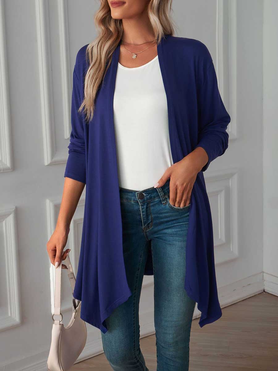 Veleaee Long Sleeve Cardigan Jacket Long Top