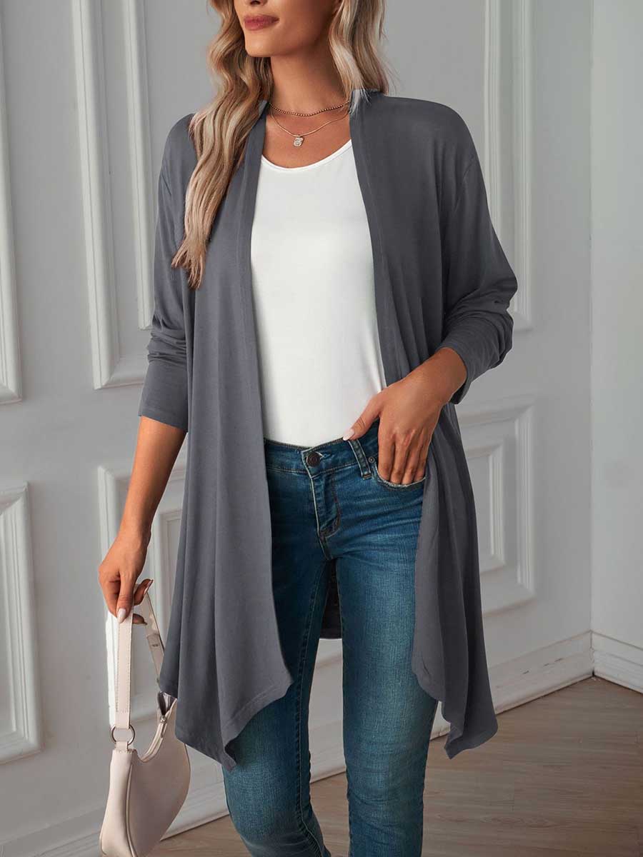 Veleaee Long Sleeve Cardigan Jacket Long Top