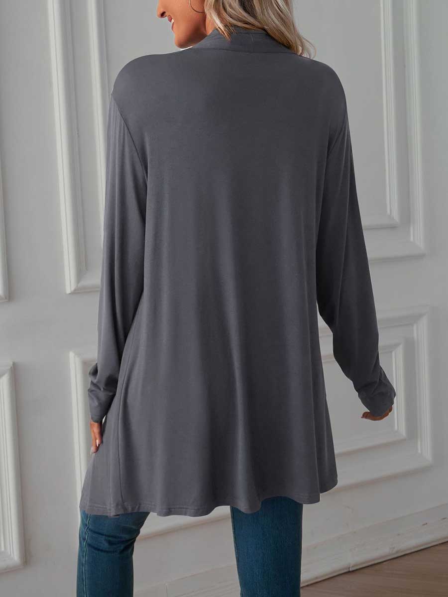 Veleaee Long Sleeve Cardigan Jacket Long Top