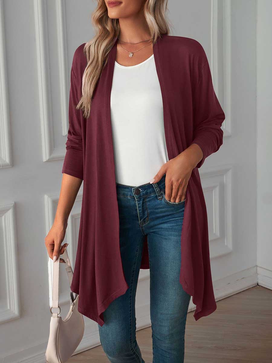 Veleaee Long Sleeve Cardigan Jacket Long Top